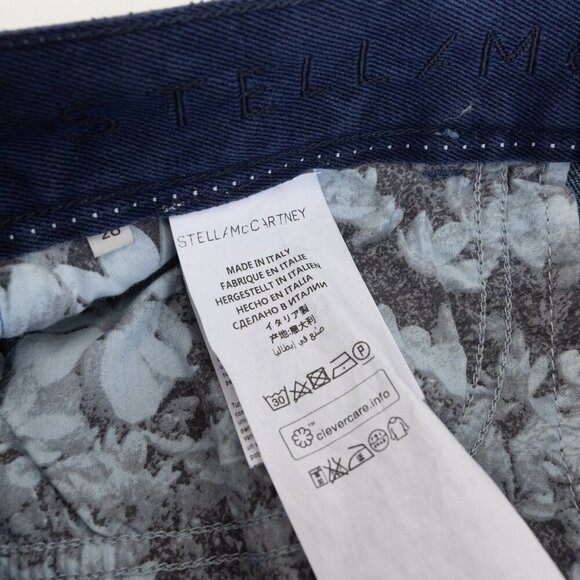 Stella McCartney Lace Hem Cropped Wide Leg Jeans Medium Wash Size 28 - Picture 13 of 14